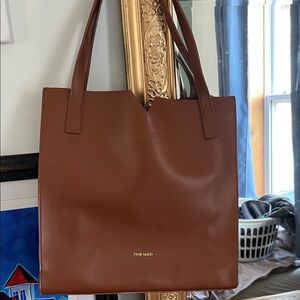 Pixie Mood Chestnut Brown Leather Tote